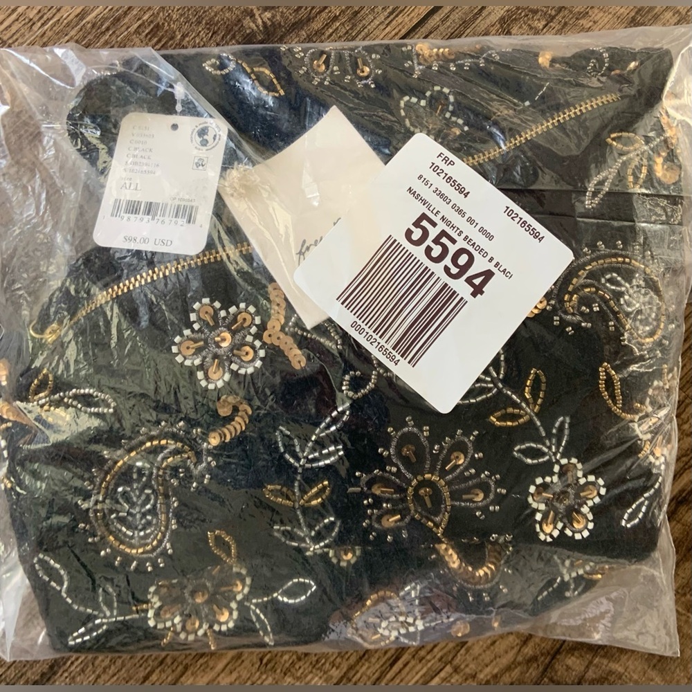 ❤️‍🔥 Free People~ Nashville Nights Beaded Black Bag 
New With Tags And Packaging - Picture 5 of 12